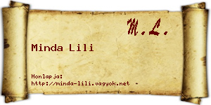 Minda Lili névjegykártya